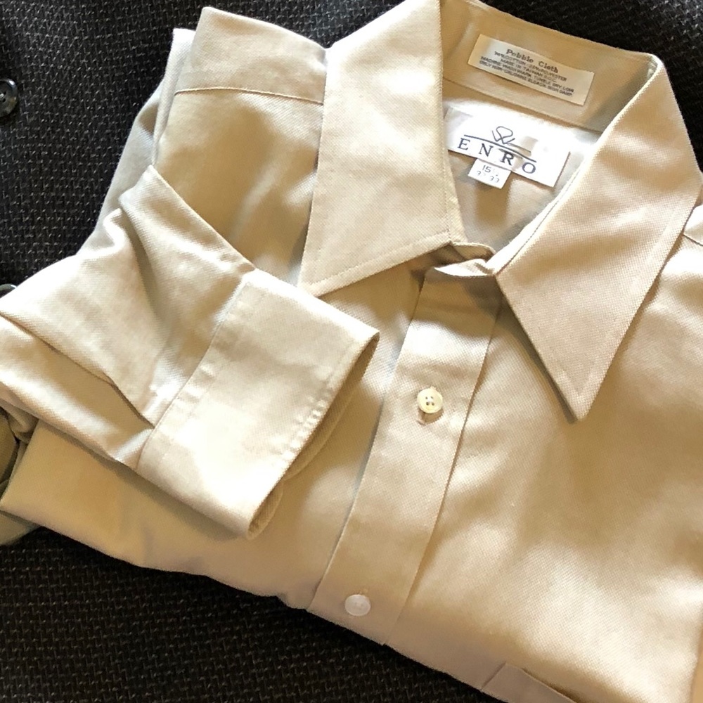 Enro Pebble Cloth Dress Shirt In stone color